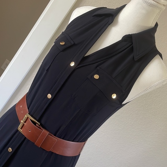 TRADE with Jennifer Michael Michael Kors Sleeveless Maxi Dress Dark Blue Size S - Picture 6 of 13